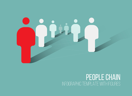 Minimalist people network 3d diagram template  - teal versionのイラスト素材