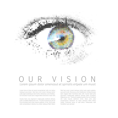 Vector template for Our vision manifesto with digital human eye.のイラスト素材