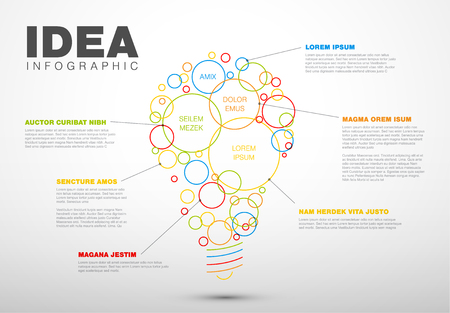Thin line idea infographic template.のイラスト素材