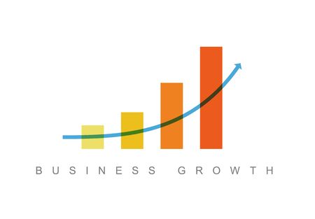 Business growth concept flyer template illustration with a graphのイラスト素材