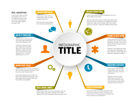 Vector multipurpose Infographic template with eight elementsのイラスト素材