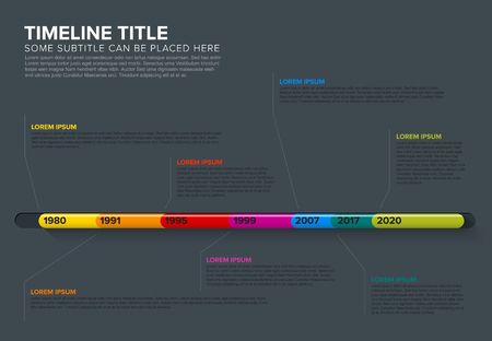 Vector Infographic Company Milestones glassy Timeline Template - dark versionのイラスト素材