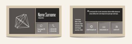 Modern simple gray business card template with flat designのイラスト素材