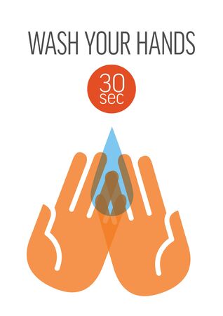 prevention infographic template - wash your hands flyer, notice or posterのイラスト素材