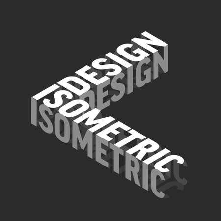 Isometric design text element in modern isometry styleのイラスト素材