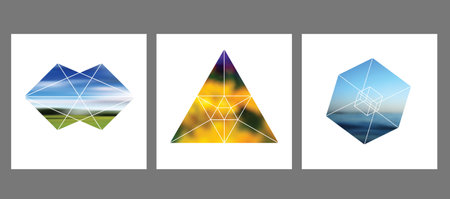 Collection of three creative geometric mask effects for social media. Simple masks that can be...