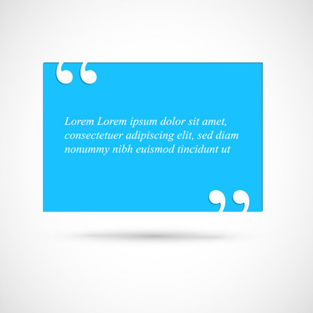 Social media design quote layout template. Square qotation presentation with blue frame and white content placeholder for your text. Minialistic designed quote motto templatesのイラスト素材