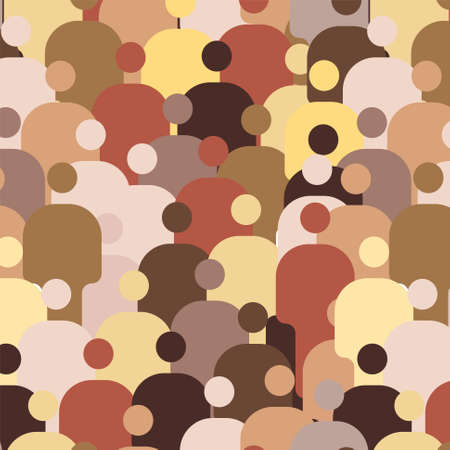 Diversity people seamless pattern - multicultural multinational multiethnic crowd of people with...