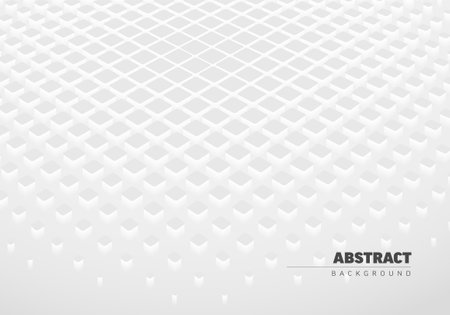 Abstract background made from light gray cubes with place for your text or any other content. Nice white background for banner flyer header social media statusのイラスト素材