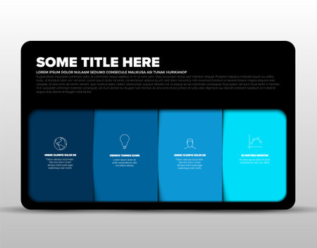 Vector multipurpose Infographic template made from four content blocks in black rounded container on light background. Multipurose infographic with four places for your contentのイラスト素材