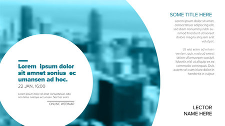 event cover template for online webinar with photo placeholders and place for text information content. Multipurpose social media header template.のイラスト素材