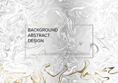 Abstract light background with gray marble effect and place for your text. Nice fresh background for banner flyer header or social media status with golden accentのイラスト素材