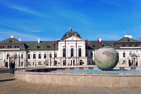 Grassalkovichov palace in Bratislava in a summer day, Slovakiaのeditorial素材