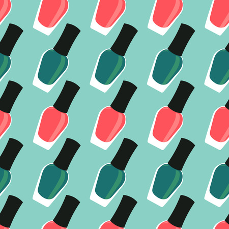 Red and green nail lacquer or nail polish seamless patternのイラスト素材