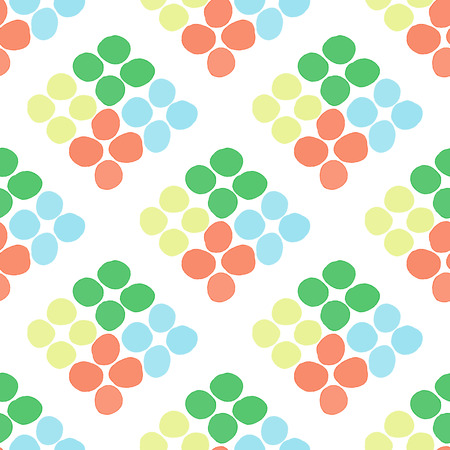 Seamless pattern with rhombus of circles on a white background. Illustration of decorative colorful...