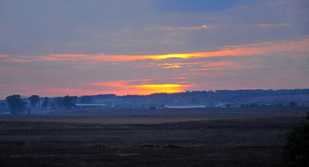 Sunset on the farmの写真素材