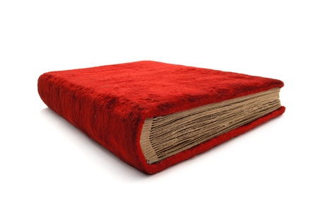 The old red book. The book is bound in soft velvet.の写真素材