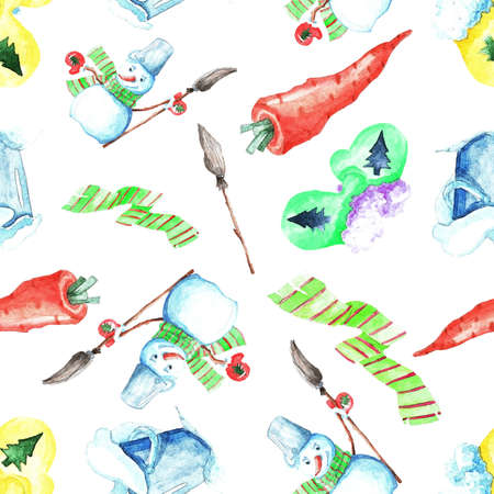Watercolor hand drawn illustration seamless pattern backgroundの写真素材