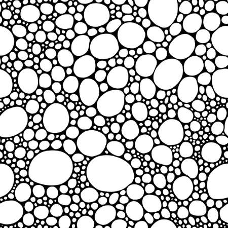 A wall of large stones. Doodles. Seamless pattern. Vector illustrationのイラスト素材