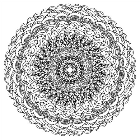 Drawing mandala. Oriental patterns. Coloring. vector illustrationのイラスト素材