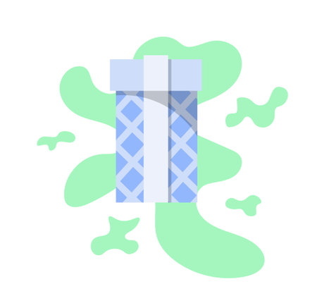 Gift box with satin ribbon. vector illustrationのイラスト素材