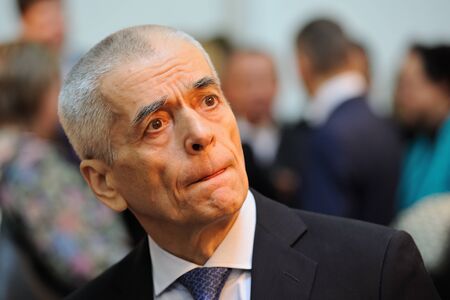 Orel, Russia - October 29, 2015: Bread Day in Russia. Gennadiy Onischenko close upのeditorial素材