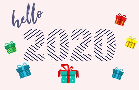 2020 Happy New Year background. New Year design for invitation, calendar, greeting card. Vector...