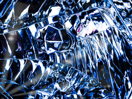 Ice crystal glass smooth shining backgroundの写真素材