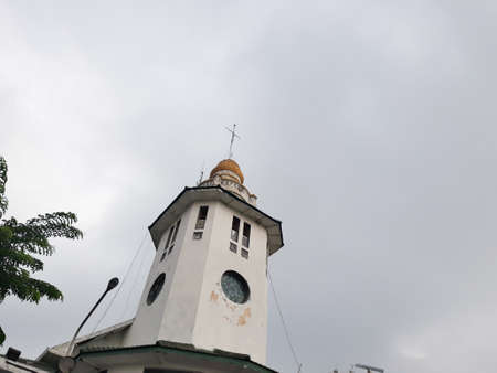 Tower of a church in the city of Kuala Lumpur, Malaysiaの写真素材
