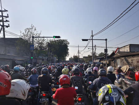 Motorcycle traffic jam.