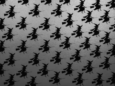 Black silhouettes on a black background. Monochrome illustration.の写真素材