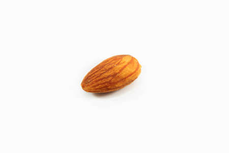 almonds on white background.の写真素材