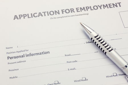 pen on business document application form.の写真素材