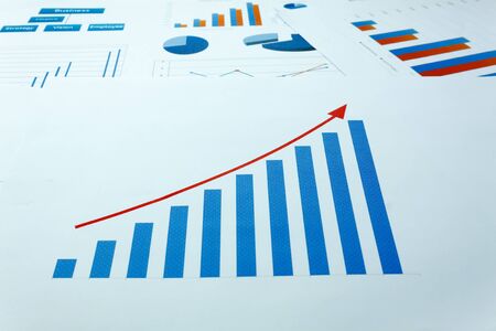 business background grown up concept the business chart document background.の写真素材
