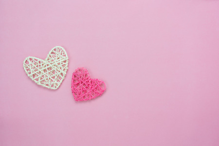 Table top view aerial image of decoration valentine's day background concept.Flat lay essential...