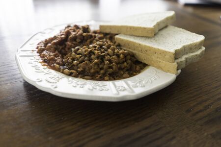 Nigerian Bean Porridge With Whole Wheat Bread - Ewa Agoyinの写真素材
