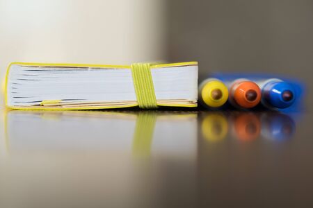 Collection of Markers on Office table - Macro Shotの写真素材