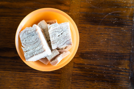 Nigerian Frozen Tripe ( Shaki ) in Orange Bowl
