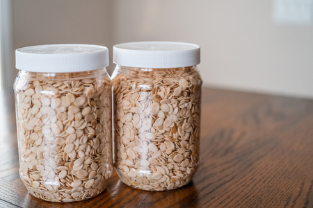 Egusi Melon Seeds in Jar traditional Nigerian cooking ingredientの写真素材