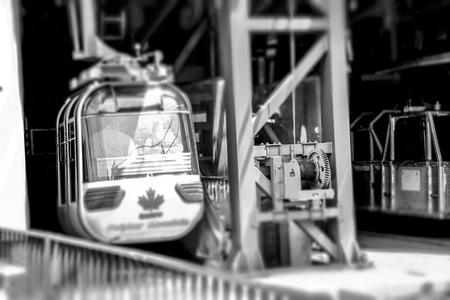 Banff , Alberta Canada - 20 June 2016 Gondola Cabins on the Sulfur mountain rideのeditorial素材