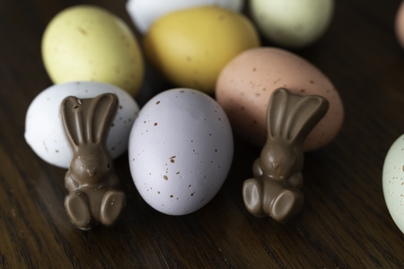 Easter Eggs and Choclate bunnies for Easter Egg Hunt