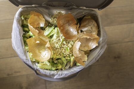 Organic leftovers and food scraps for recycying and compostingの写真素材