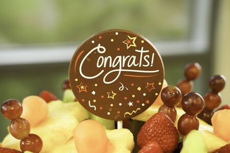 Edible Fruit basket arrangement with a variety of fruits