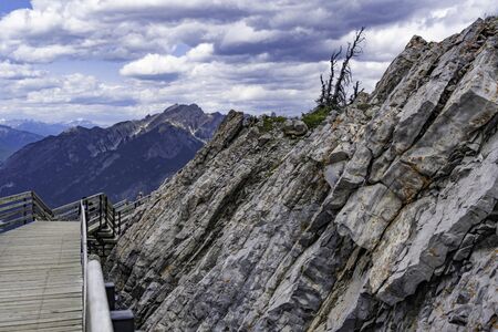 Boardwalk at the top of the slphur mountain in banff
