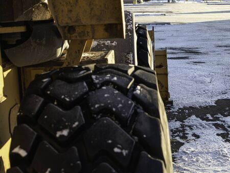 Construction equipment Tires on a construction site