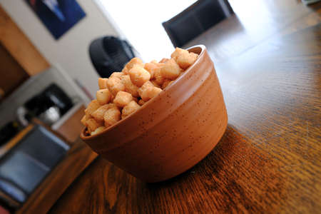 Nigerian Chin Chin Served in a bowl at home