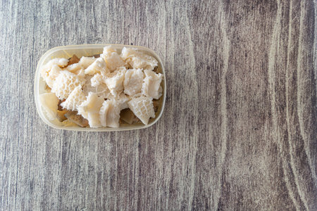 Cleaned beef Honeycomb tripe ready for cooking