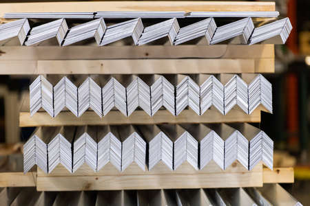 metal flashing in metal works fabrication factoryの写真素材