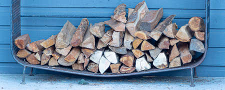 Pile of firewood Logs to keep a house warm in winter
