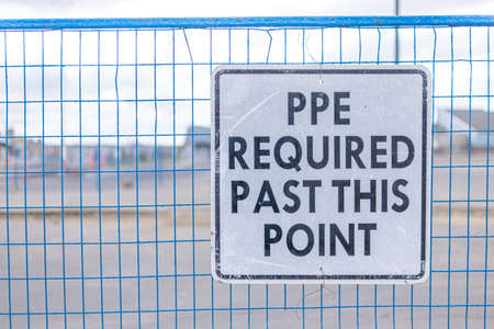 Safety signs on a construction site